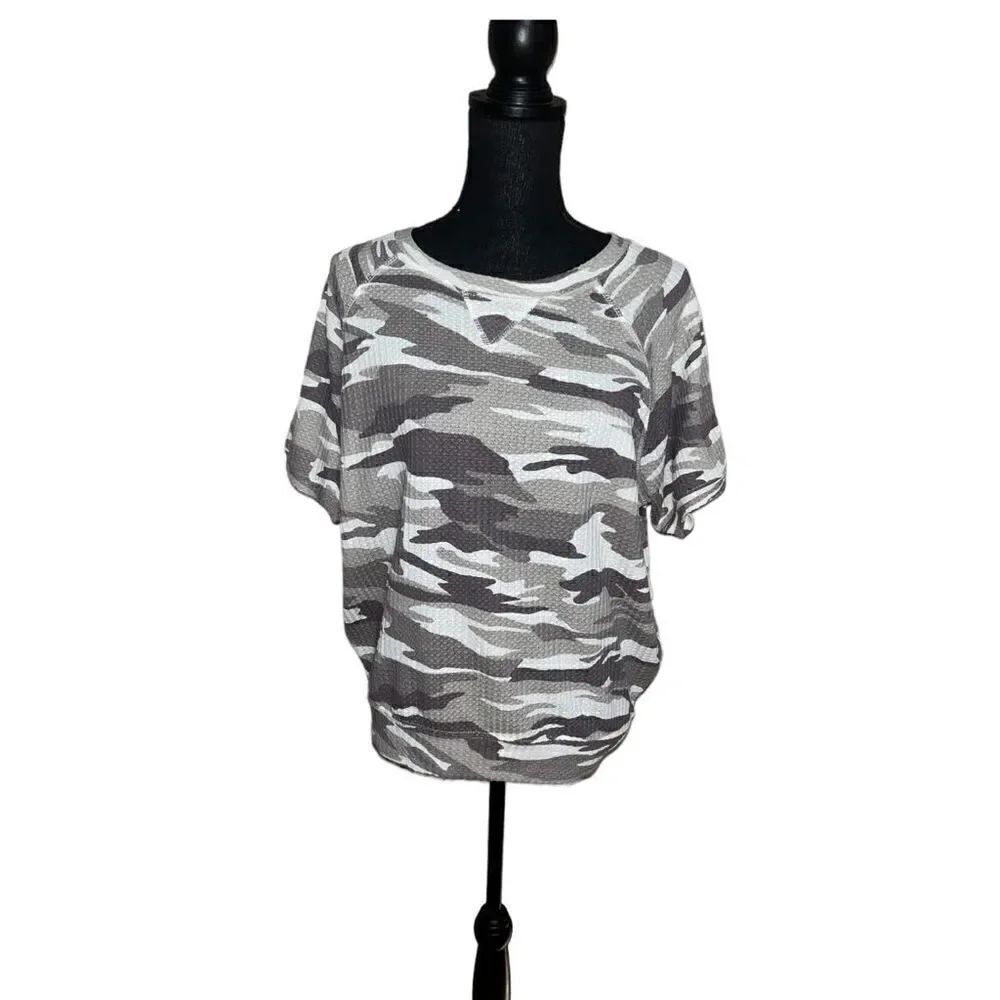 Sweet Romeo Camo Waffle Knit Optic White top